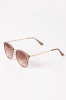 Rounded Pantos Sunglasses with Metal Trim