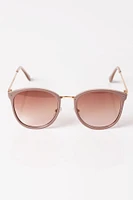 Rounded Pantos Sunglasses with Metal Trim