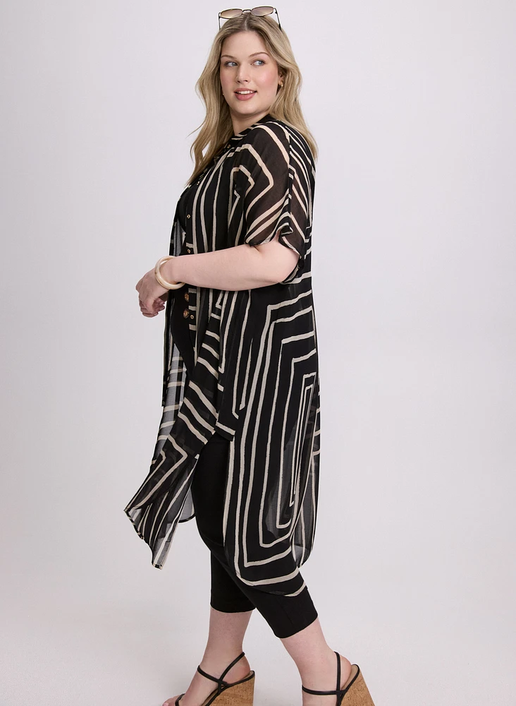Joseph Ribkoff - Geometric Button-Down Tunic
