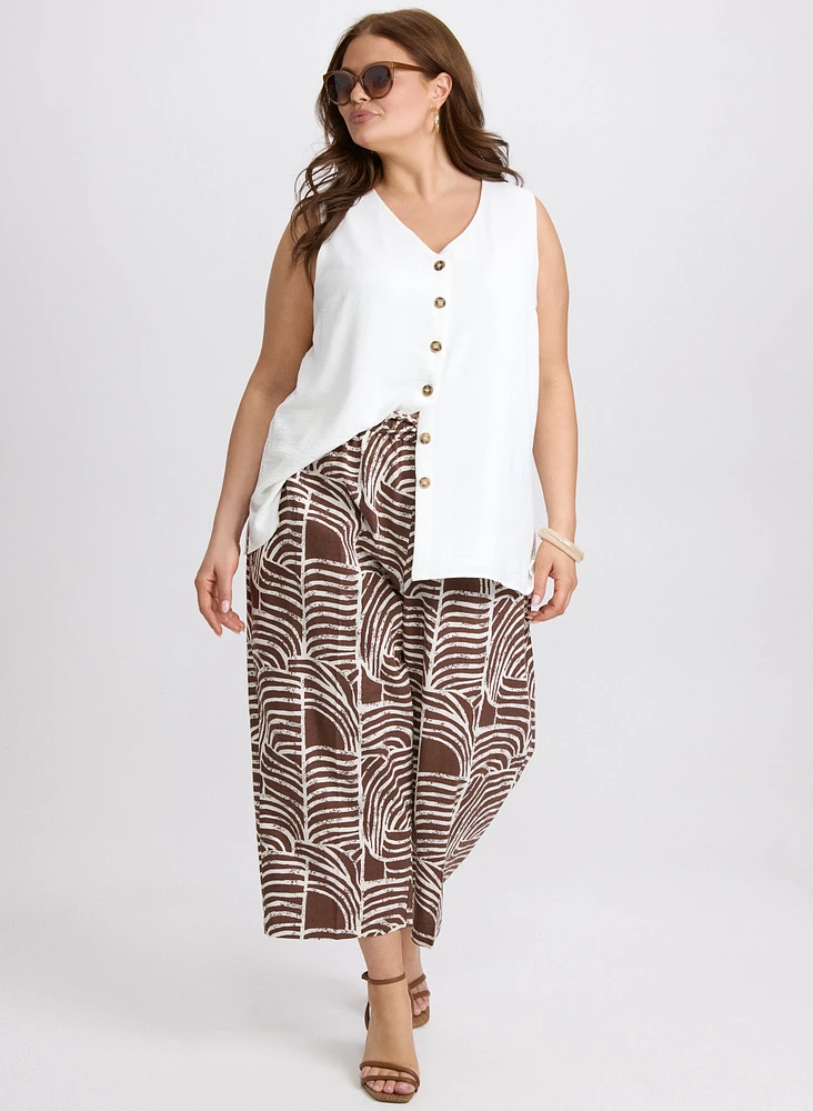 Blouse sans manches boutonnée
