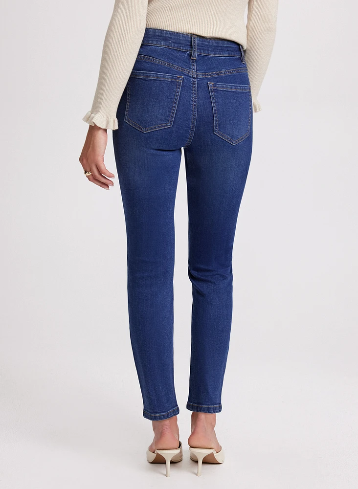 Rhinestone Embellished Slim Leg Jeans