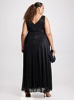 V-Neck Rhinestone Waist Dress