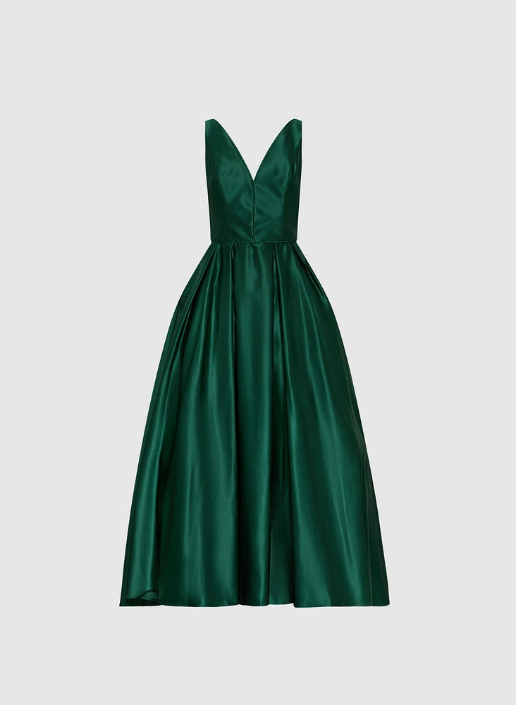 Asymmetric V-Neck Dress