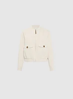 Flap Pocket Bomber Jacket