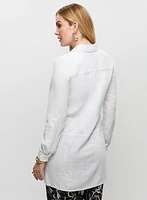 Linen Blend Button-Down Tunic