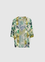 Tropical Open-Front Blouse