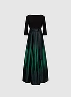 Ombre Satin Evening Dress