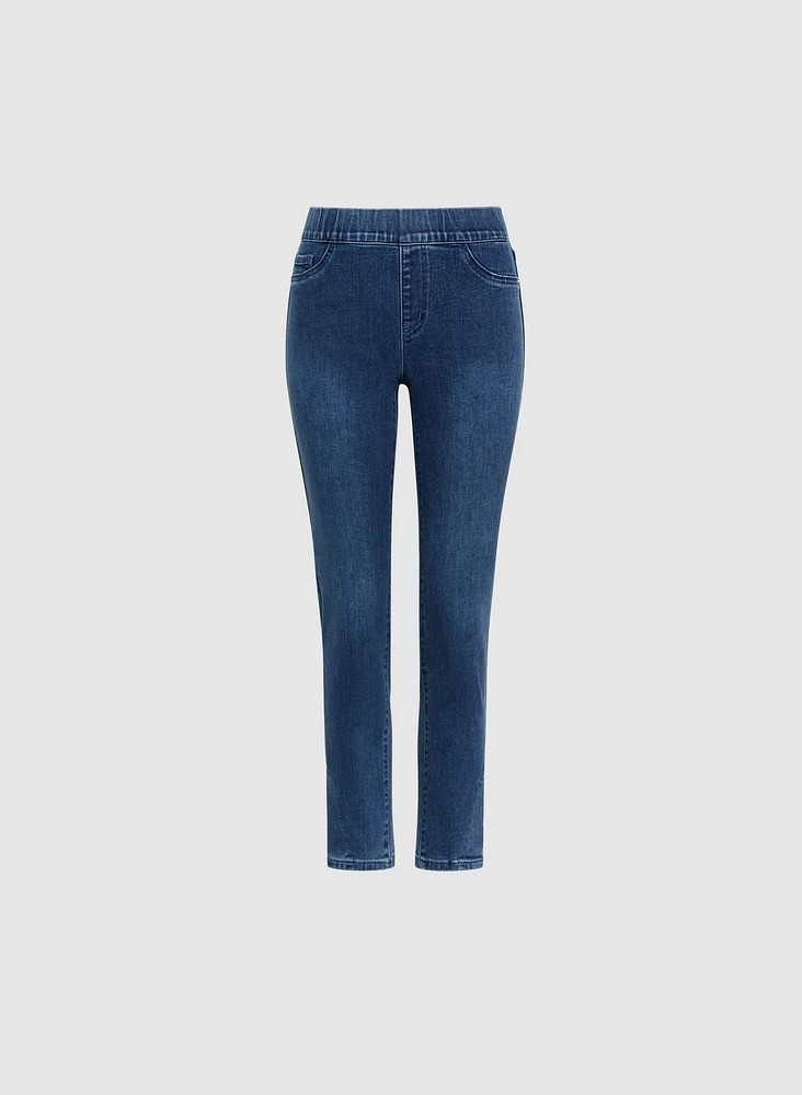 Embellished Hem Slit Jeans