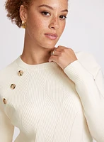 Button Detail Long Sleeve Sweater