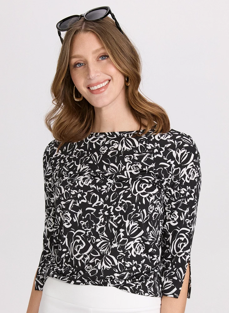 Haut à motif floral