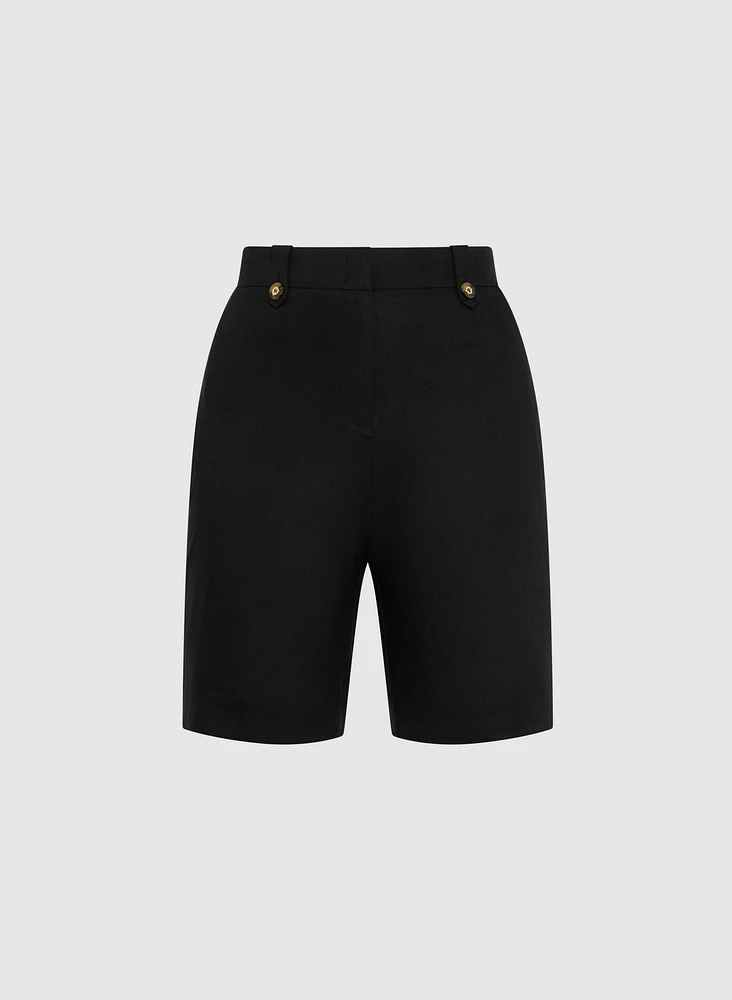 Stretch Linen-Blend Shorts