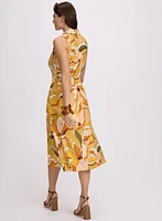 Robe cache-coeur boutonnée à motif floral