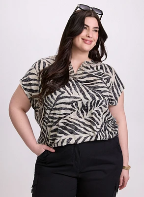 Embellished Palm Print T-Shirt