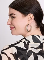 Boucles d'oreilles anneaux à deux tons