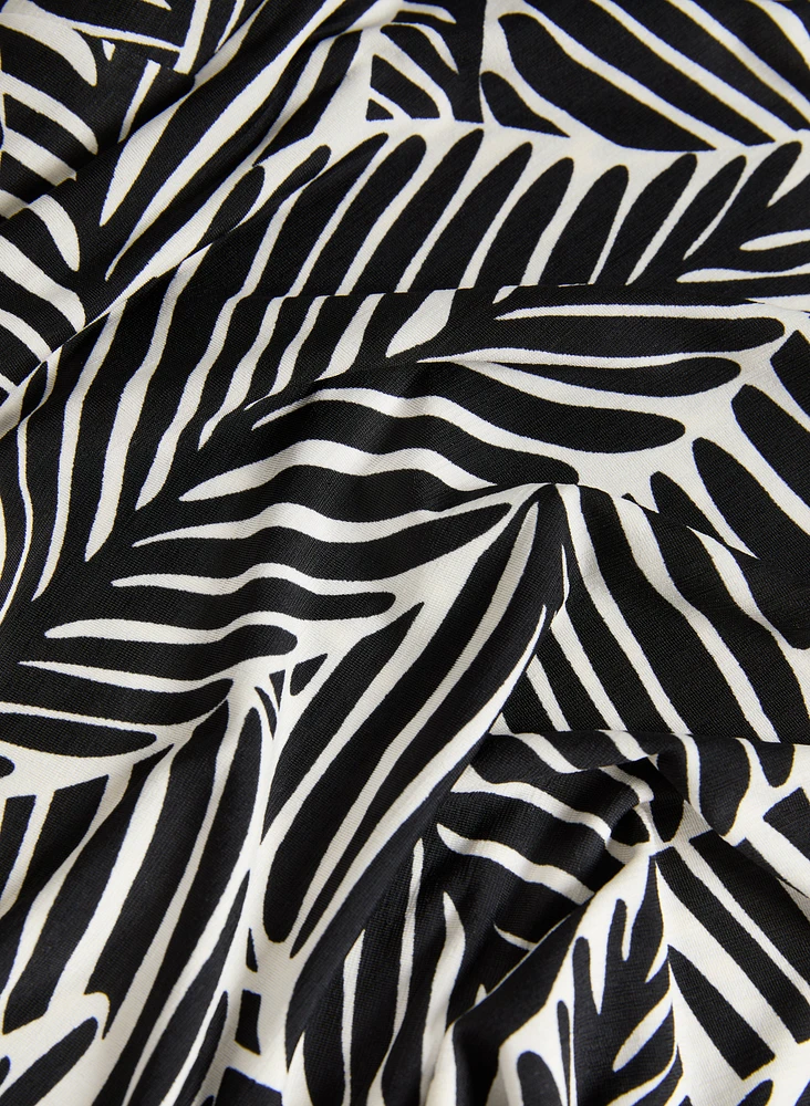 Leaf Print Sleeveless Top