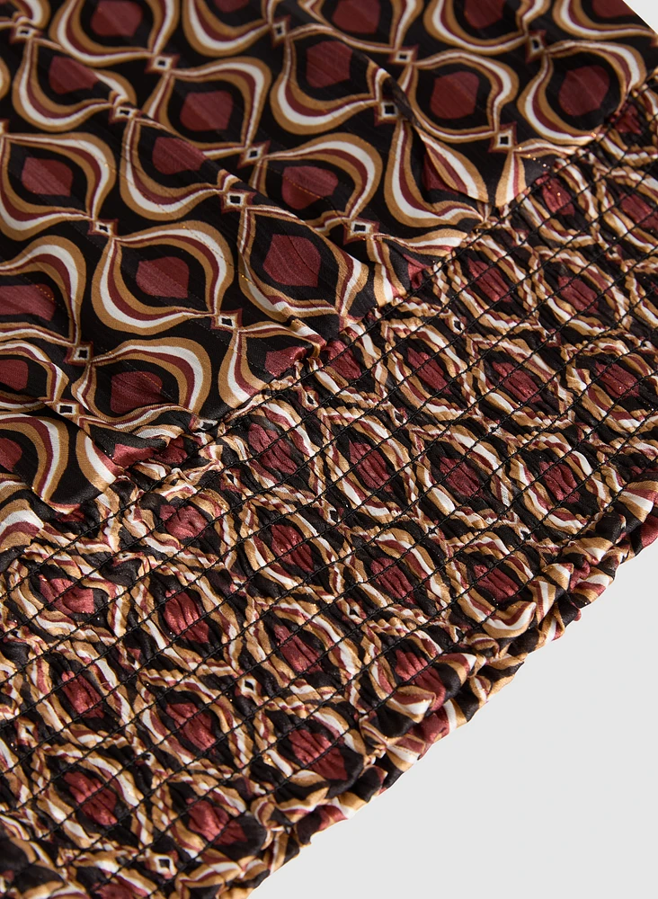 Geometric Print Blouse