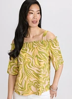 Abstract Off-Shoulder Top