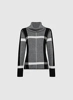 Plaid Cowl Neck Sweater