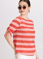 Striped Short Sleeve Sweater
