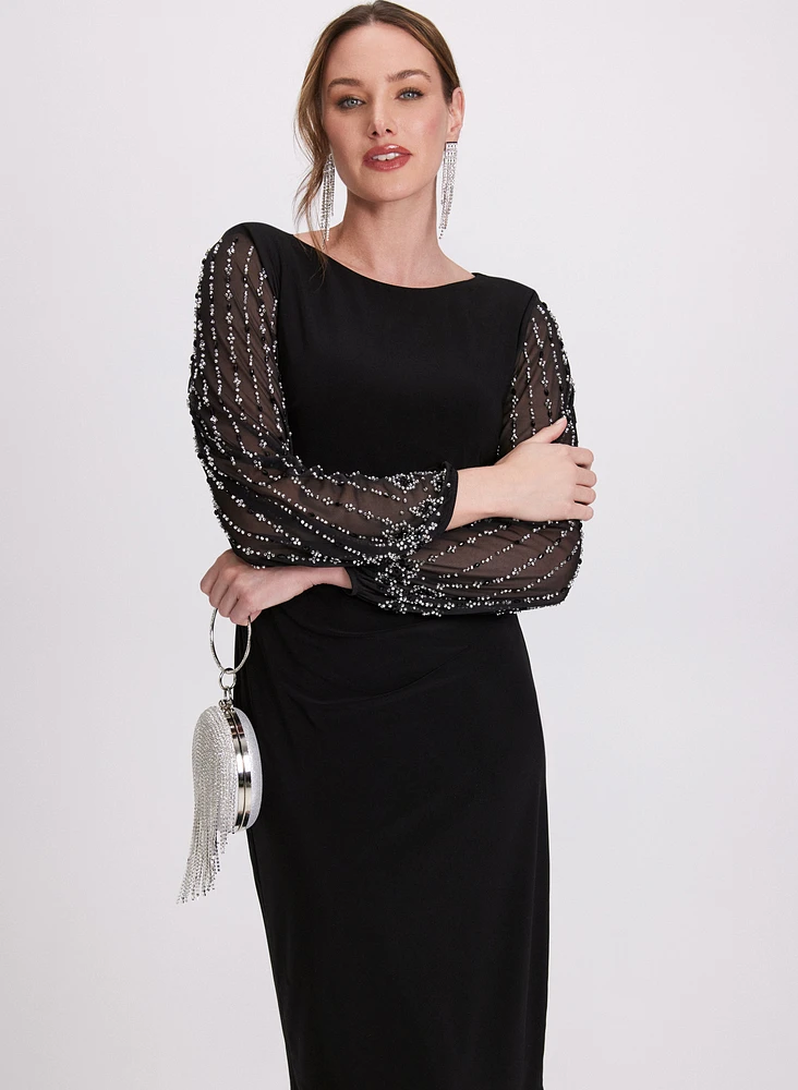 Beaded Sleeve Dress