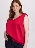 Sleeveless Satin Blouse