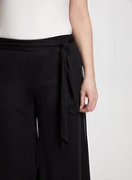 Olivia Mesh Overlay Wide-Leg Pants - Regular