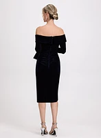 Off-The-Shoulder Velvet Dress