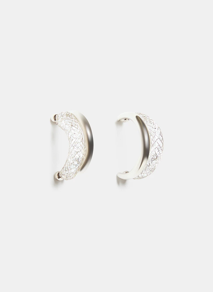 Crystal Mesh Hoop Earrings