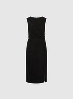 Twist-Front Glitter Knit Dress