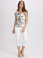 Floral Flounce Front Top