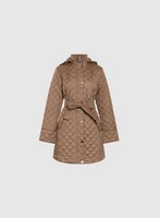 Diamond Quilt Belted Jacket