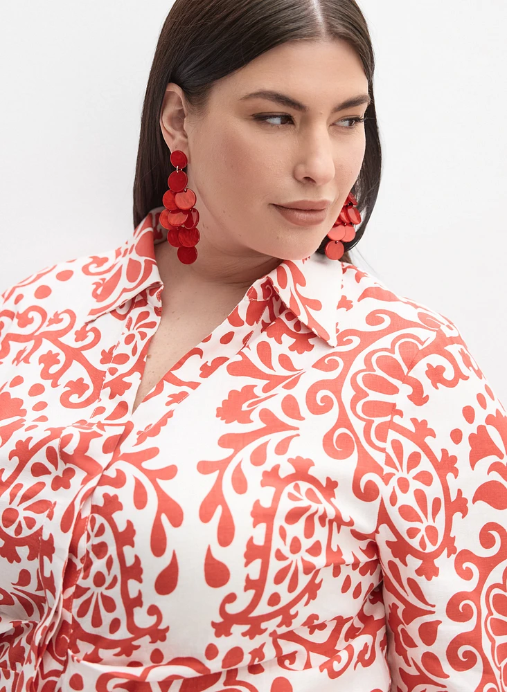 Melanie Lyne - Blouse en lin à motif paisley
