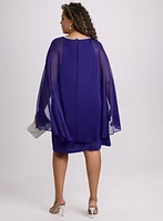 Jersey Dress & Chiffon Cape