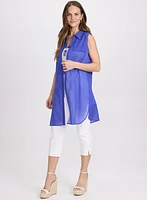 Button-Down Cotton Voile Blouse