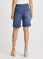 Short en denim avec ceinture à nouer