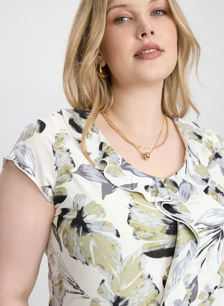 Haut floral volanté