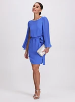 Embellished Cape Sleeve Dress
