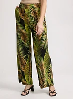 Palm Print Wide Leg Pants