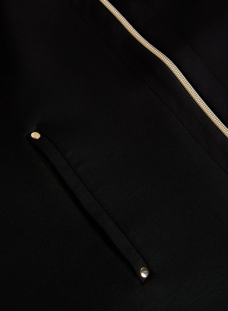Zip Front Hooded Top