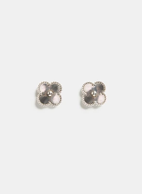 Boucles d'oreilles en trèfle textur