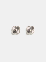 Boucles d'oreilles en trèfle textur