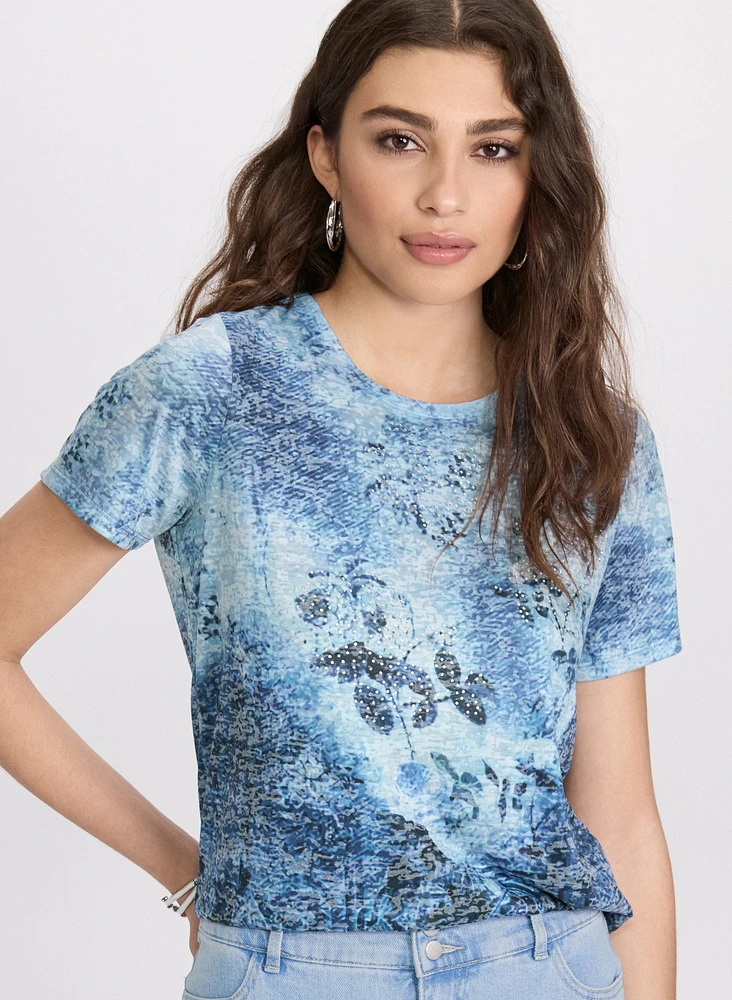 Floral Burnout T-Shirt