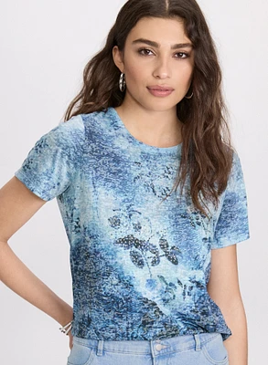 Floral Burnout T-Shirt