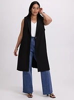 Long Button Vest & High-Rise Jeans