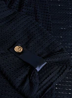 Long Open Knit Cardigan