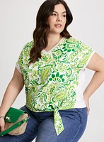 Tie Detail Drop-Shoulder Top