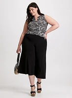 Leaf Print Sleeveless Top