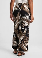 Palm Print Wide Leg Pants