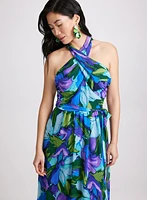 Tropical Halter Neck Dress