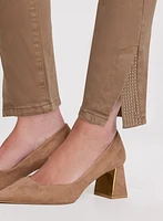 Embellished Slit Hem Jeans